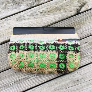 Free People crocheted hobo clutch